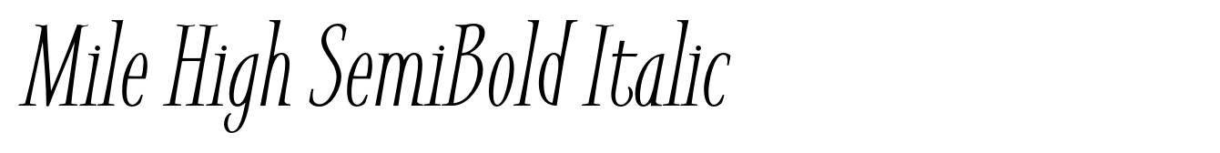 Mile High SemiBold Italic